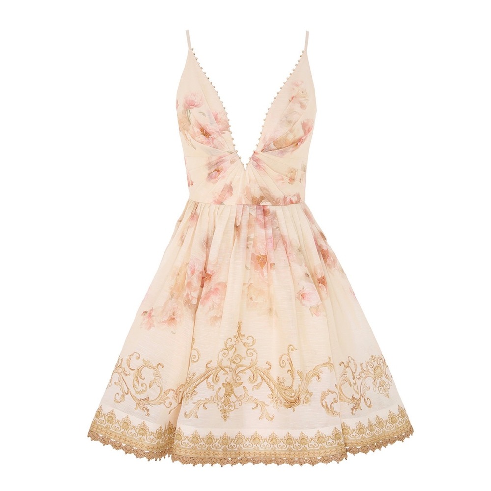 ZIMMERMANN
Hypnotic floral linen and silk minidress Size 4‎